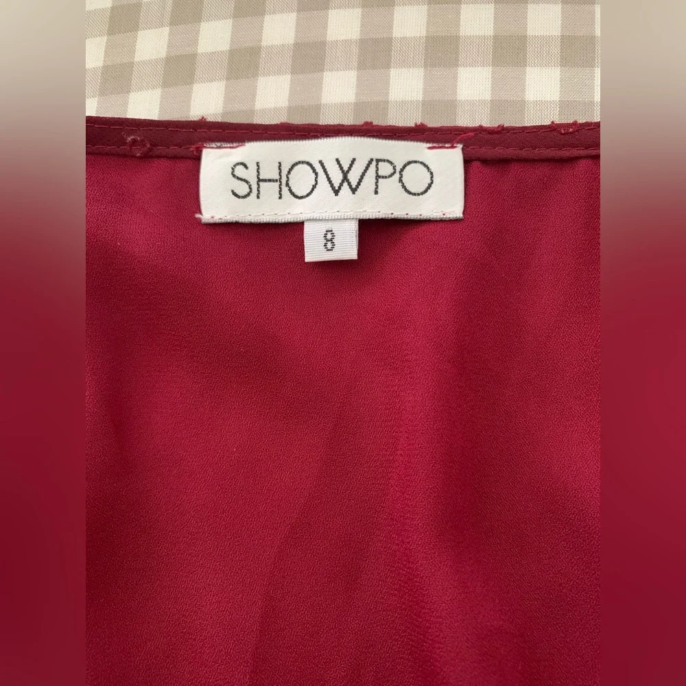 🌷2 for $20🌷 SHOWPO Burgundy Wrap Dress Size 8 - Picture 3 of 5